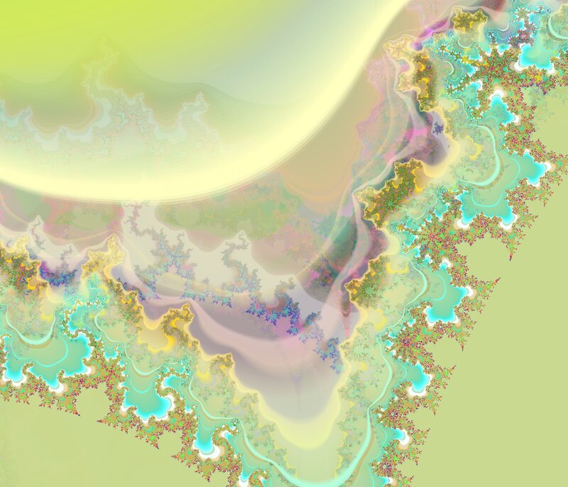 Fractal Pattern with Swirls — Green, Calm