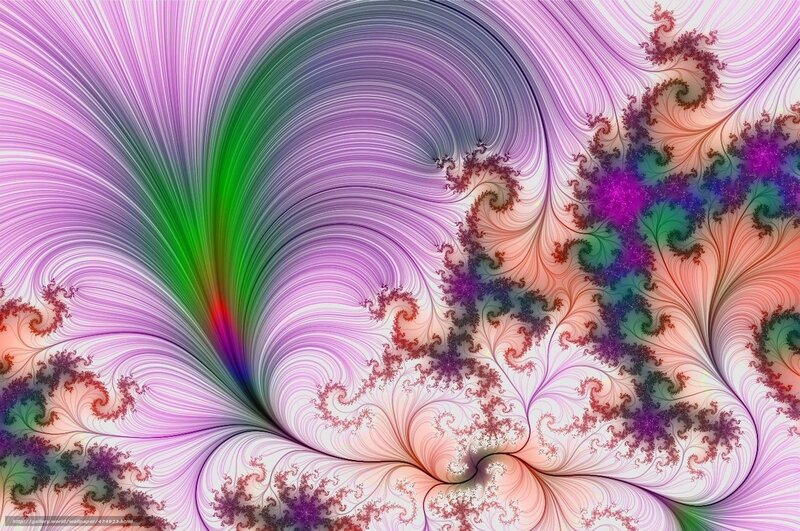 Fractal Pattern with Swirls — Purple, Hypnotic, Abstract, Color Gradients, Patterns