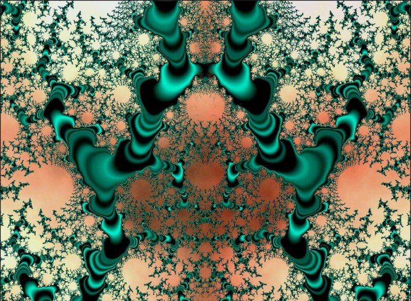 Fractal Pattern with Teal and Orange — Hypnotic
