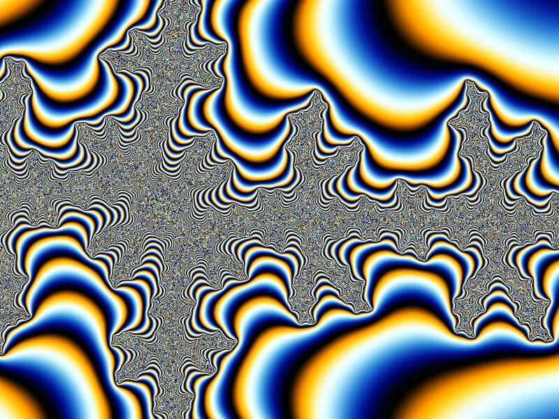 Fractal Pattern with Waves — Blue