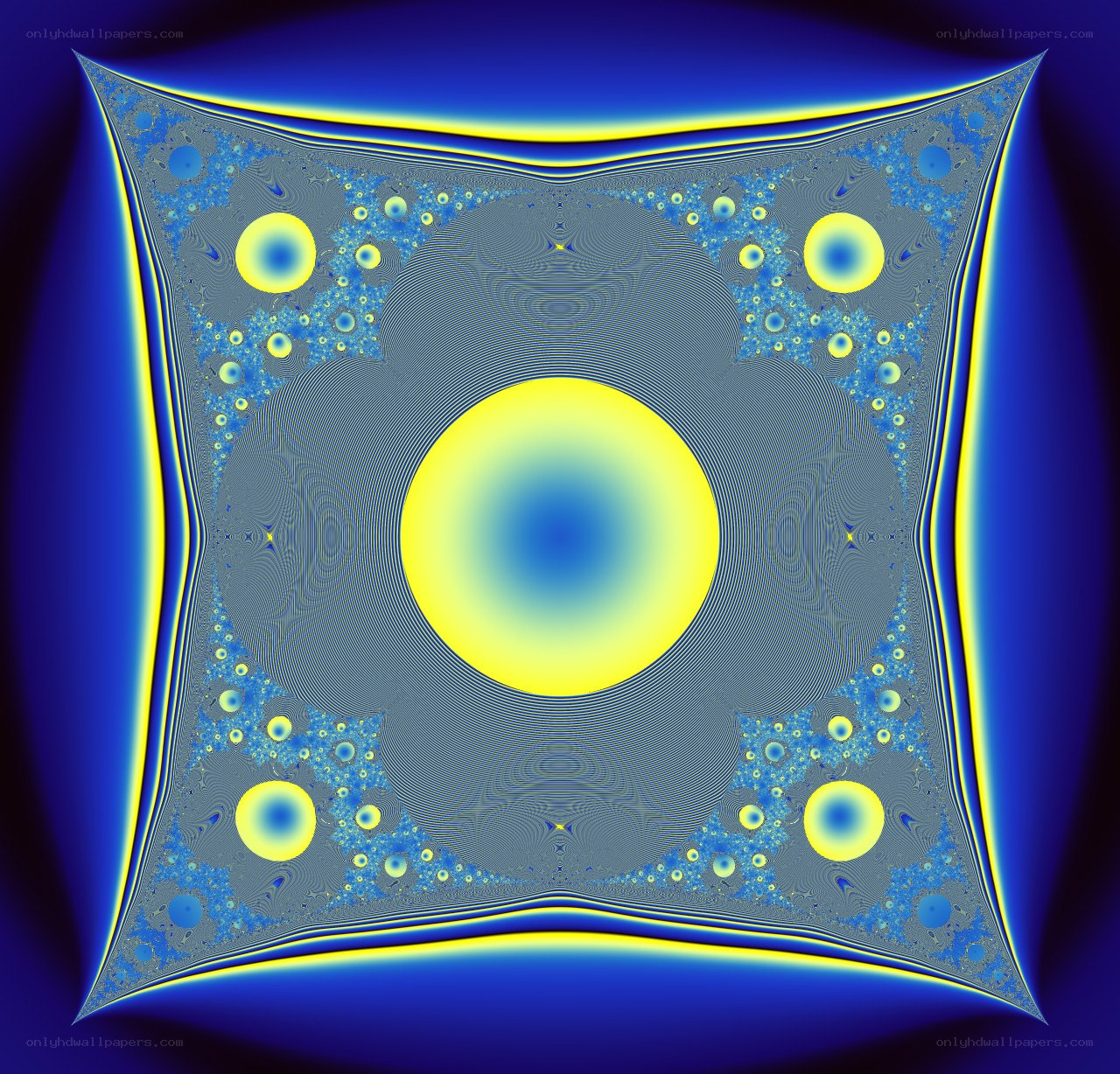 fractal pattern with yellow and blue