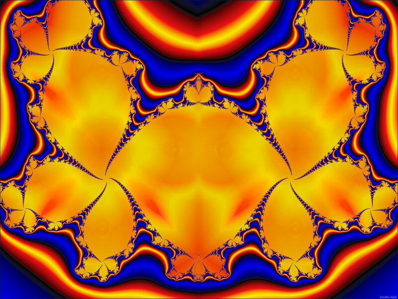 Fractal Pattern with Yellow and Blue — Vibrant