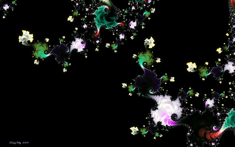 Fractal Patterns on Black — Abstract