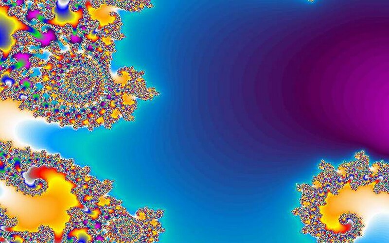 Fractal Patterns on Blue Background