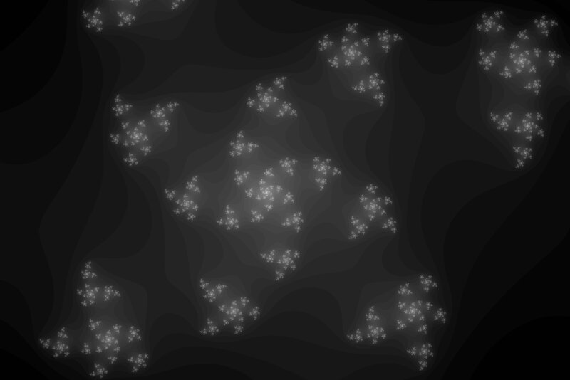 Fractal Patterns on Dark Background — Black