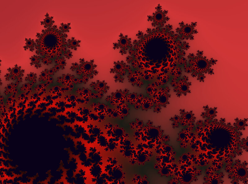 Fractal Patterns on Red Background