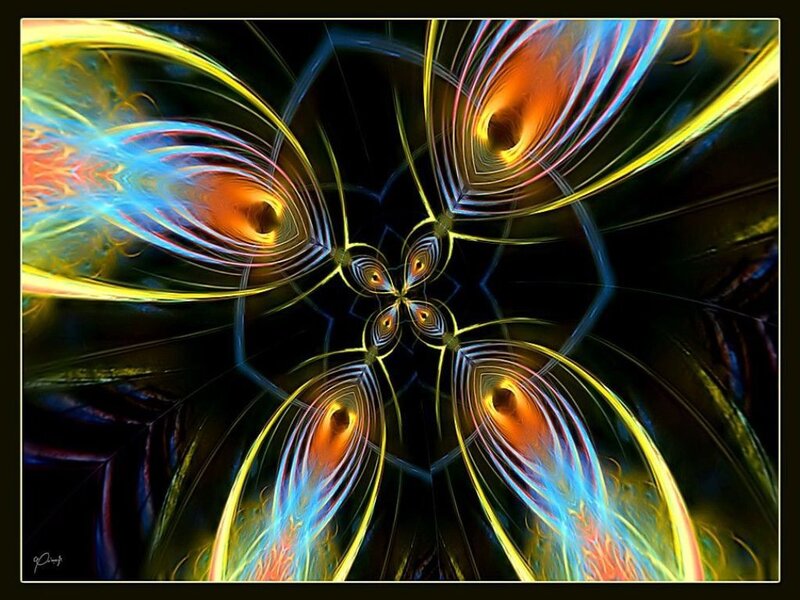 Fractal Peacock Feathers — Yellow