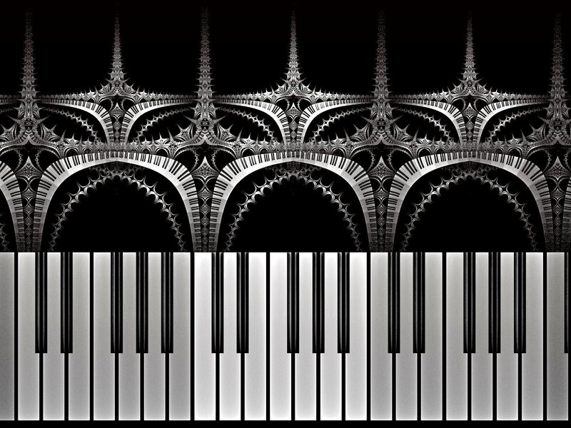 Fractal piano keyboard art