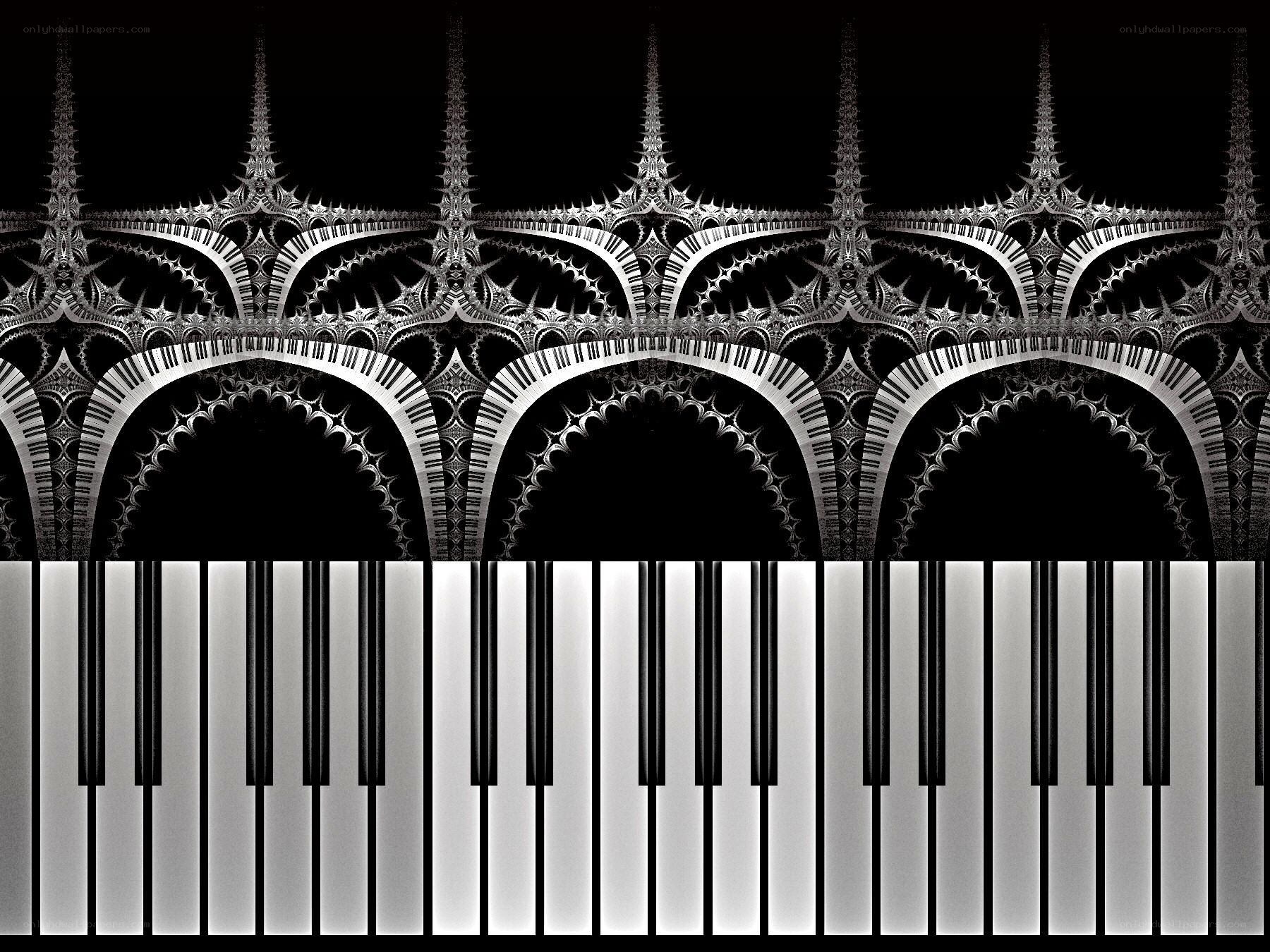 Fractal piano keyboard art
