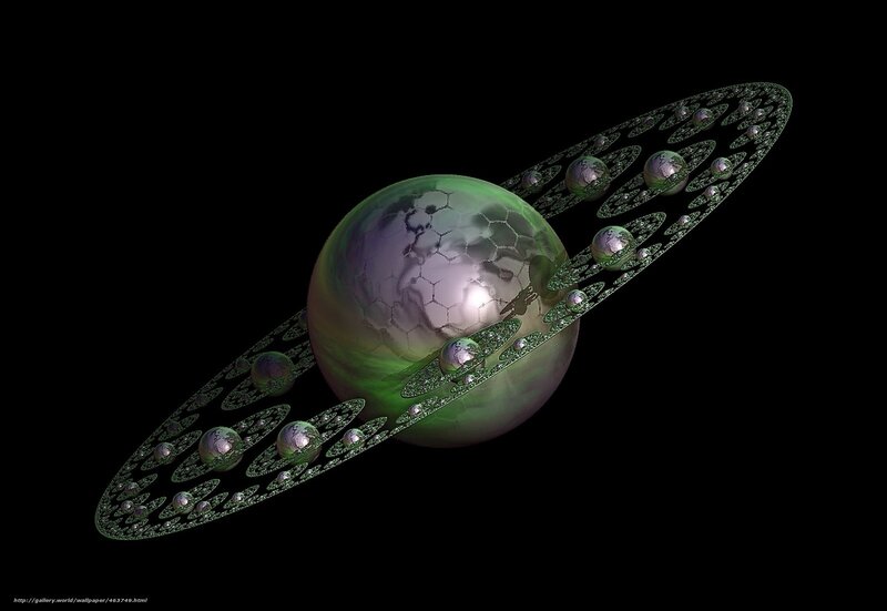 Fractal planet with rings
