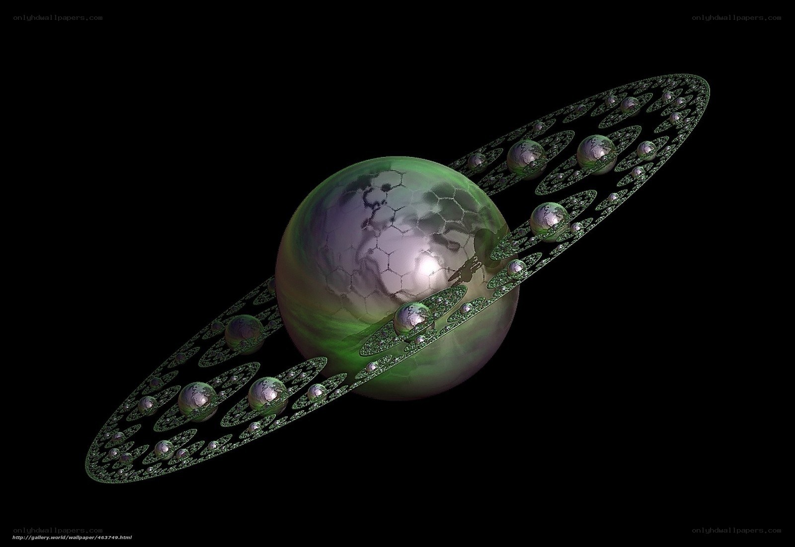 Fractal planet with rings