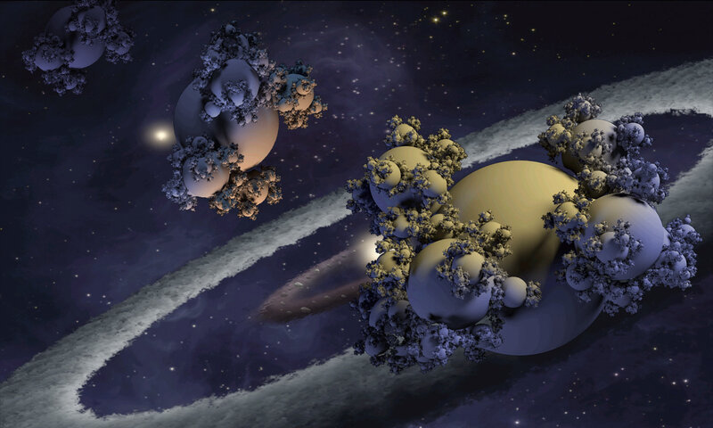fractal planets in space