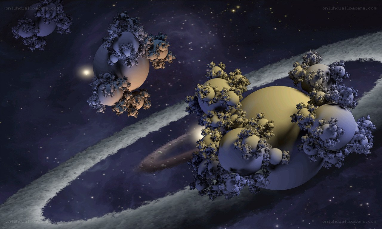 fractal planets in space