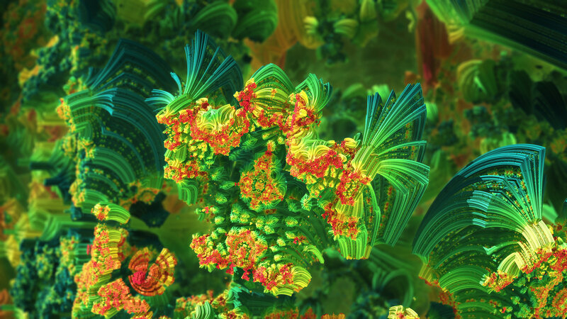 Fractal Plant Formation — Green, Vibrant