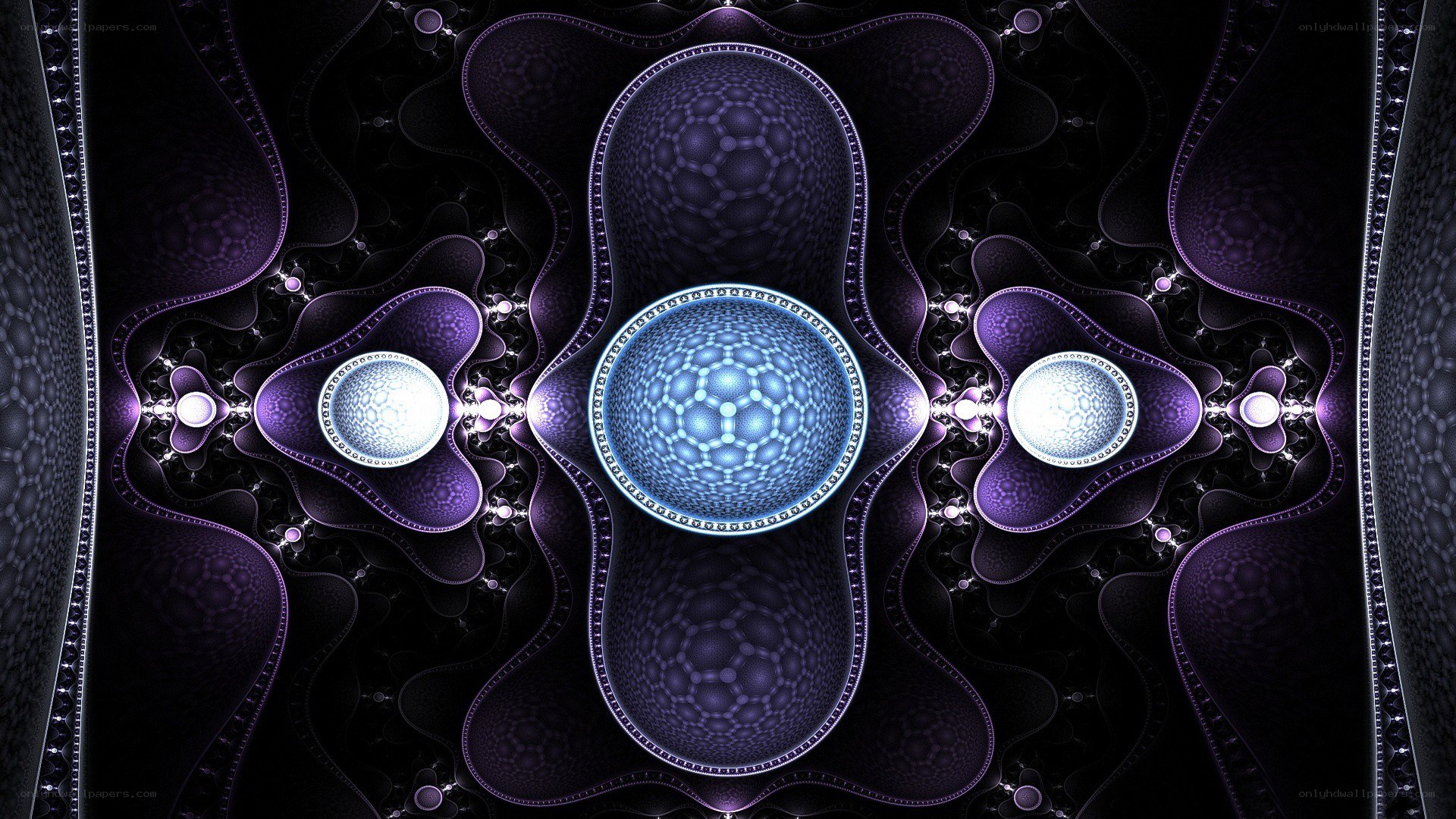 fractal purple and blue sphere