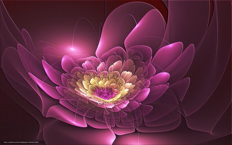 Fractal Purple Flower — Ethereal, Digital Art