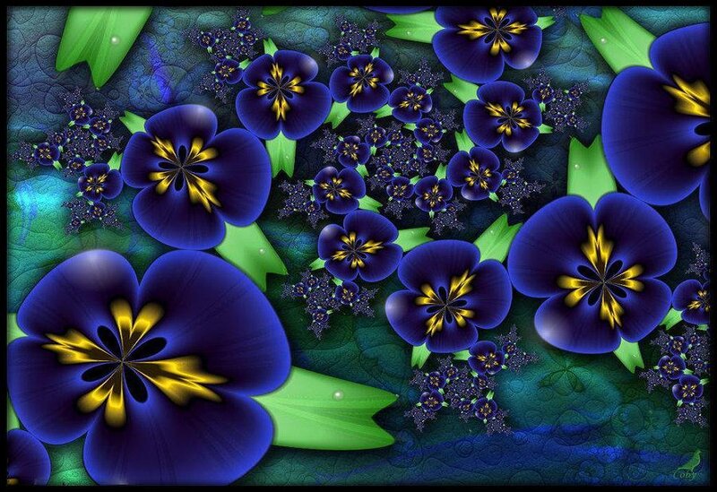 Fractal Purple Flowers