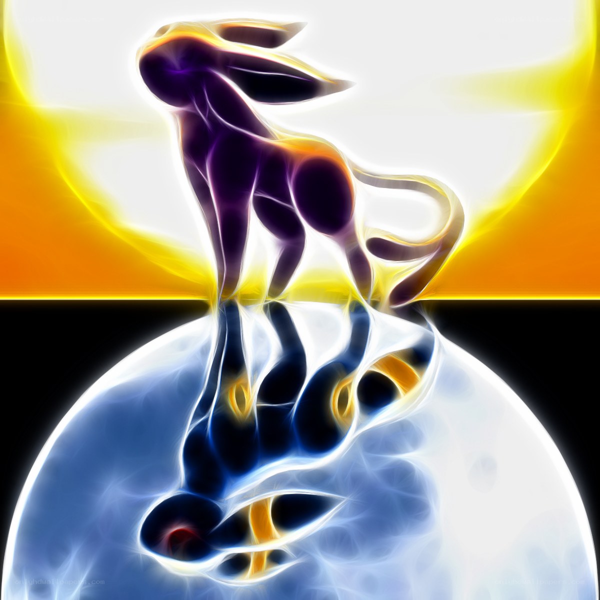 Fractal rabbit in light and shadow