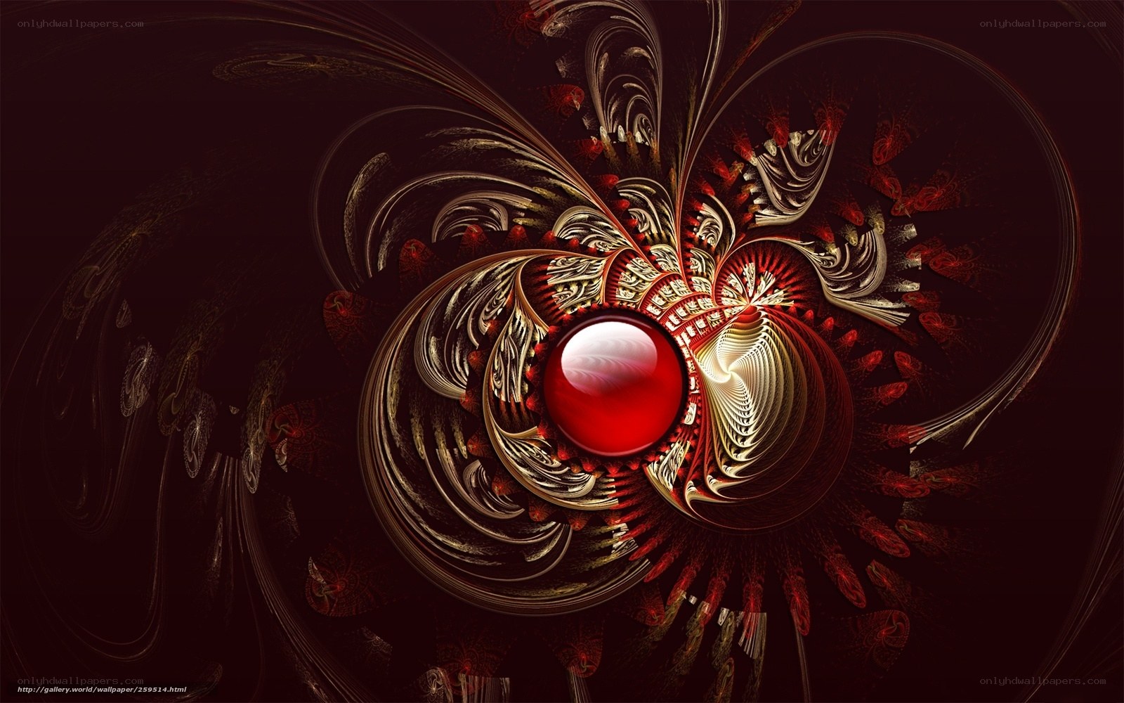 Fractal red gem design
