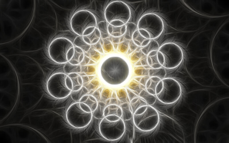 Fractal Ring Pattern — Black