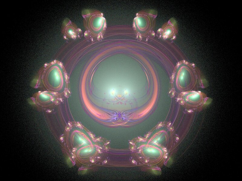 Fractal Ring with Glowing Orbs