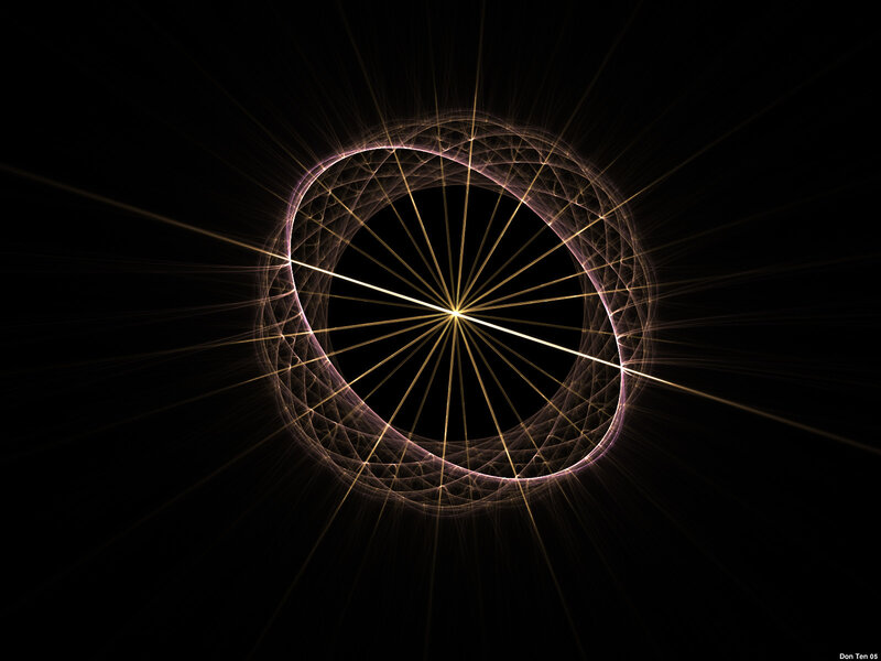 Fractal ring with radiant lines