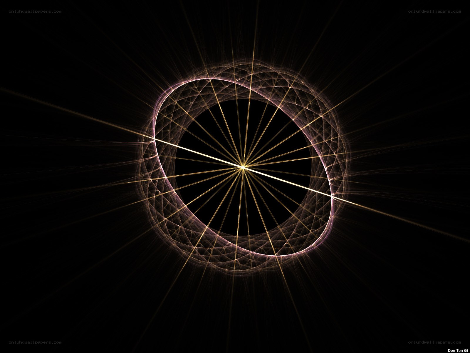 Fractal ring with radiant lines