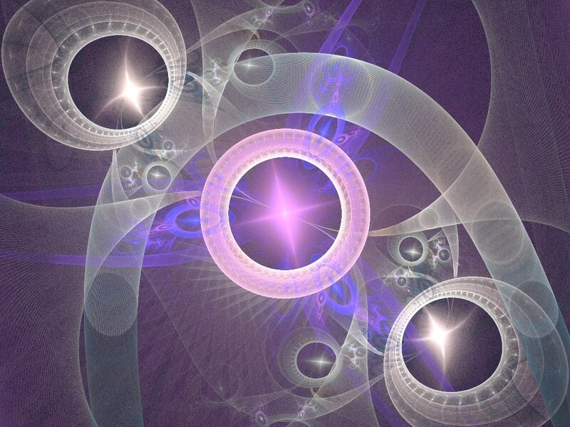 Fractal rings with glowing centers