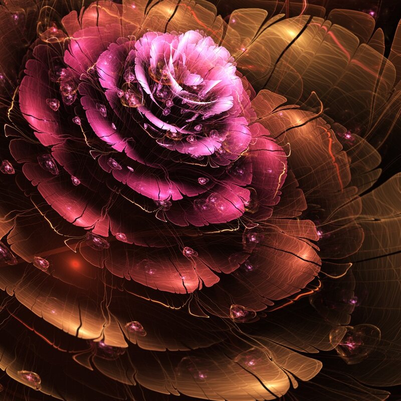 Fractal Rose Flower — Purple