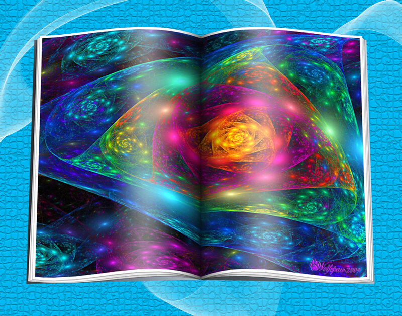 Fractal Rose in Book