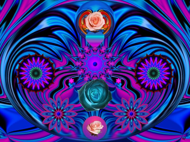 Fractal Rose Mandala — Blue