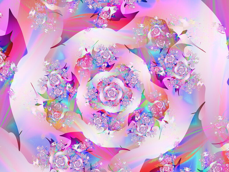 Fractal Rose Pattern — Pink, Dreamy