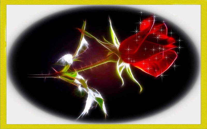 fractal rose with sparkles