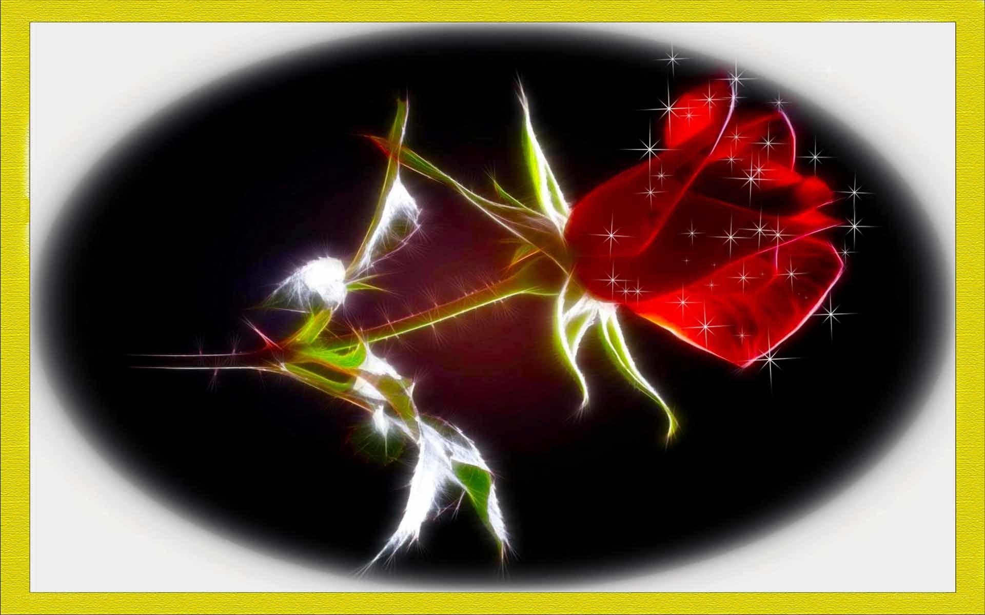 fractal rose with sparkles