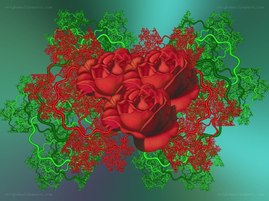 Fractal roses with vines