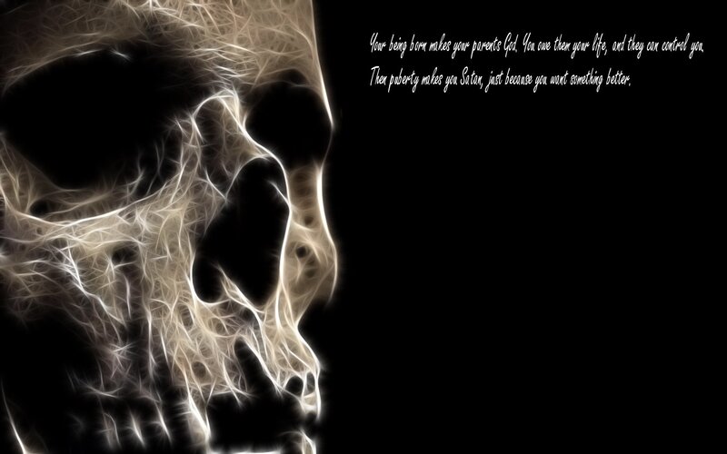 fractal skull with quote