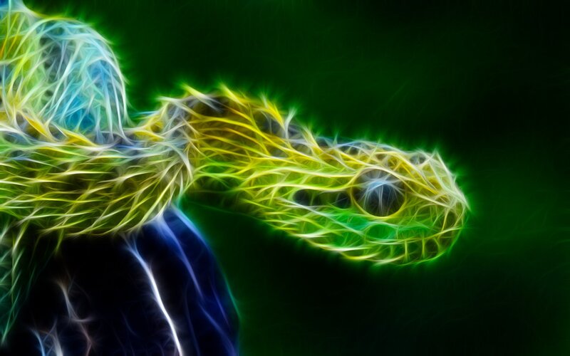 Fractal Snake Head — Green