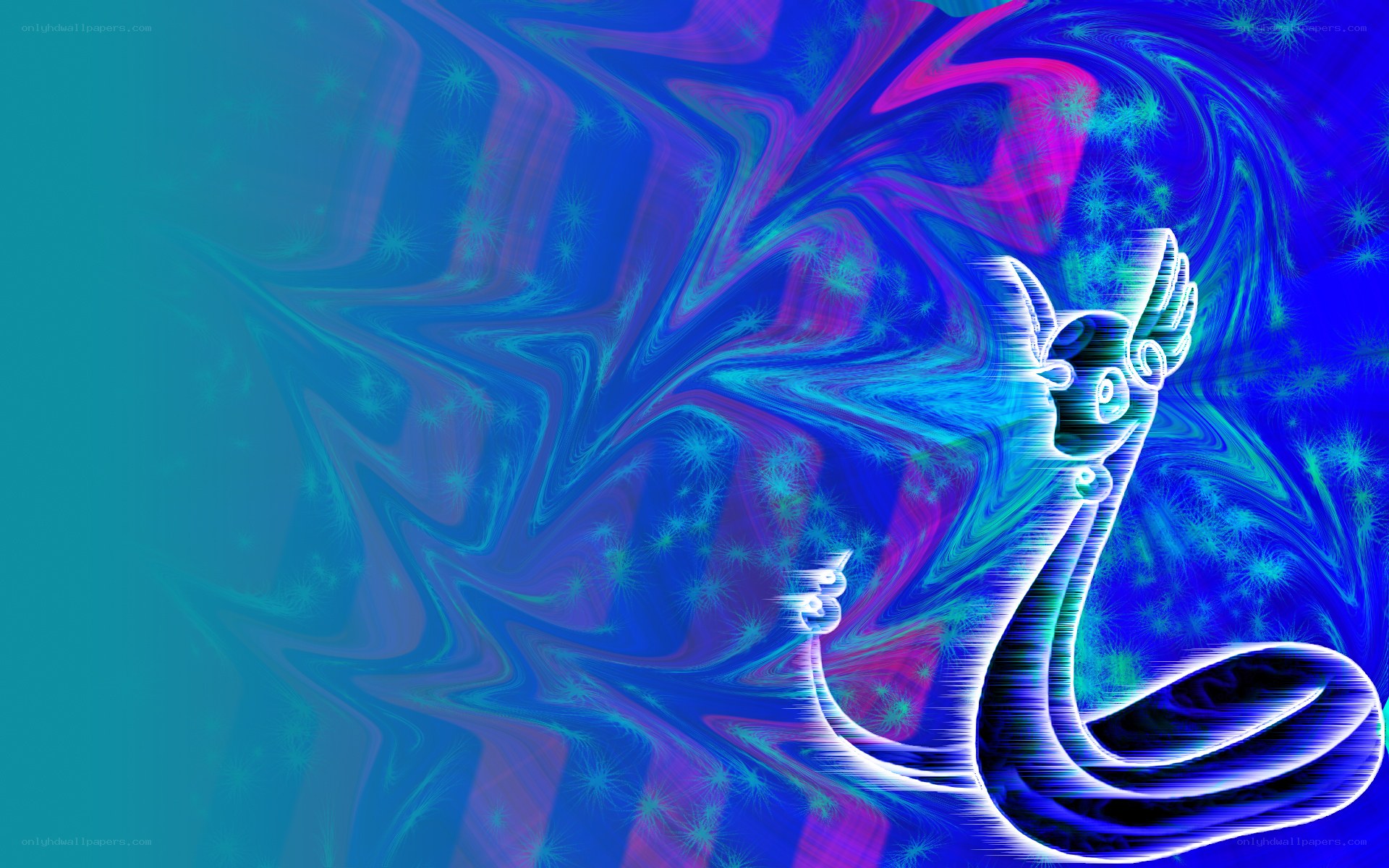 fractal snake in neon colors