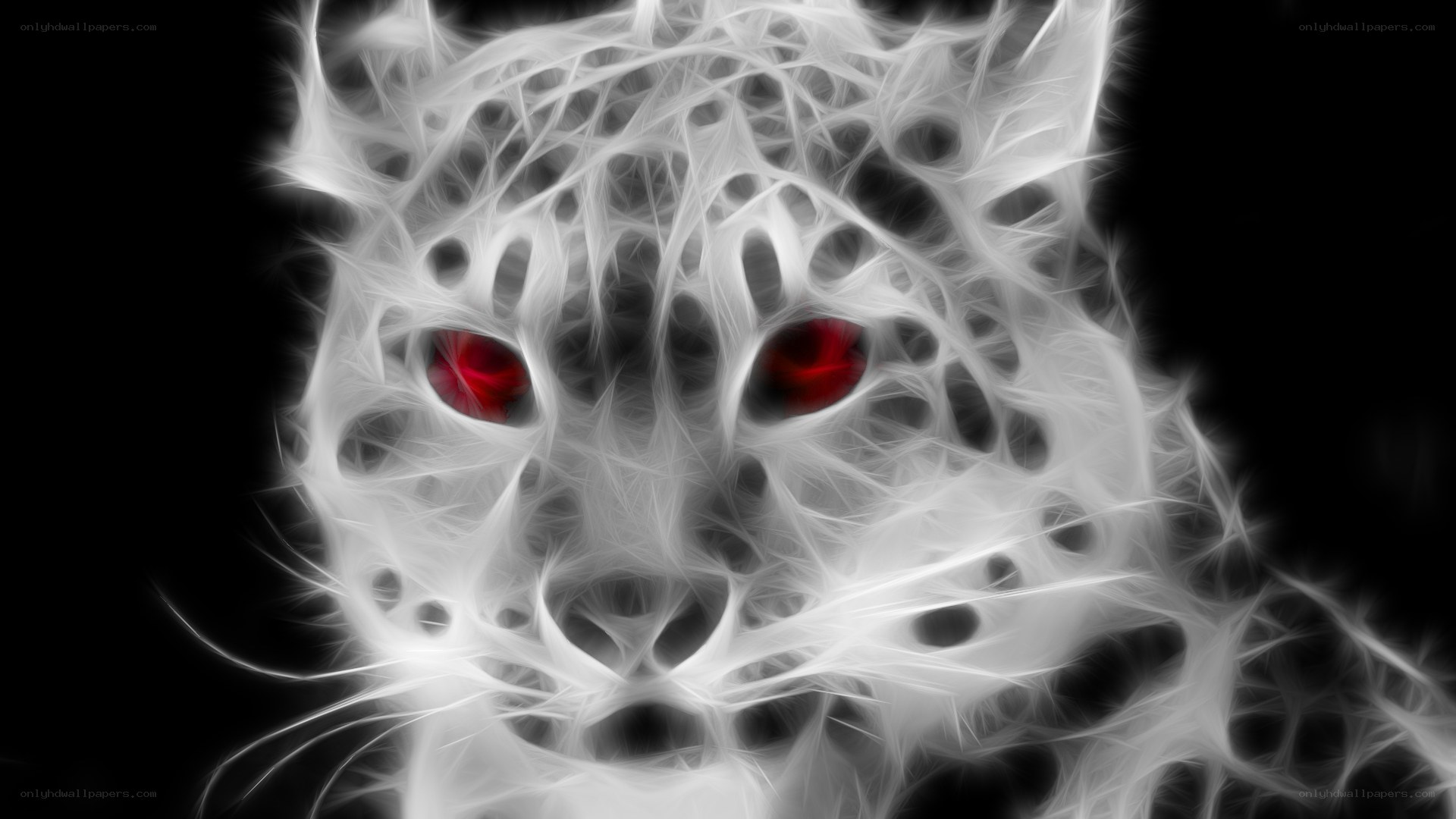 fractal snow leopard eyes