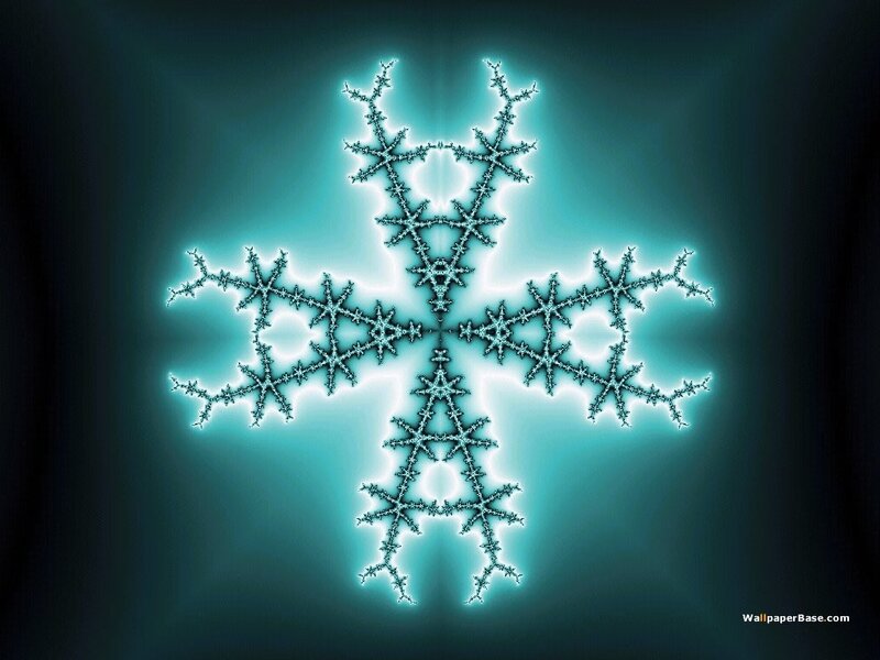 Fractal Snowflake Design — Teal