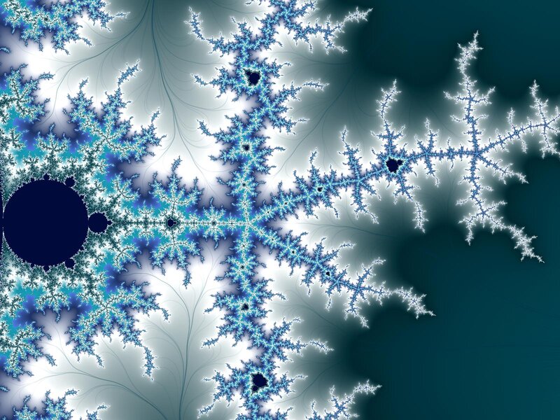 Fractal Snowflake Pattern — Blue, Abstract