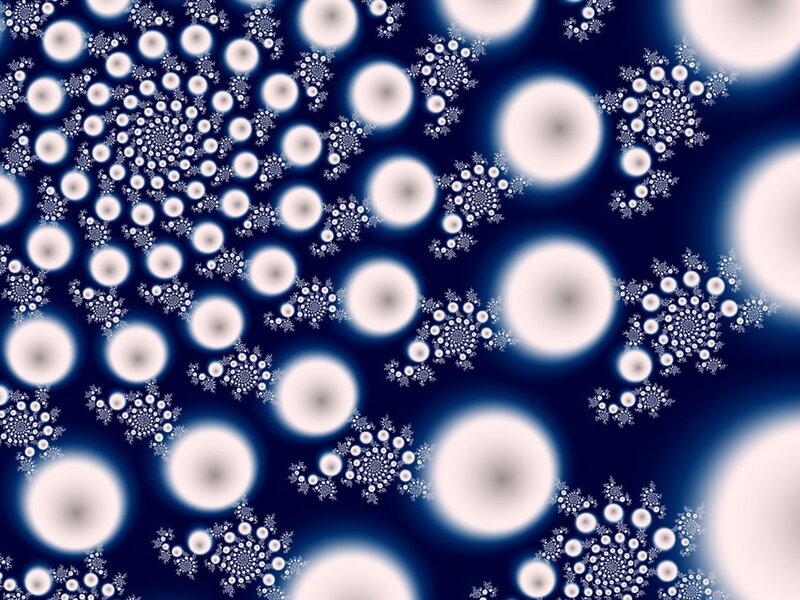 Fractal Snowflake Pattern — Blue, Calm, Digital Art, Snowflakes