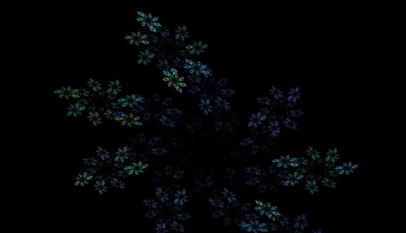 Fractal Snowflake Pattern — Blue, Calm