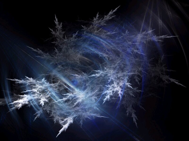 Fractal Snowflake Pattern — Blue, Dramatic