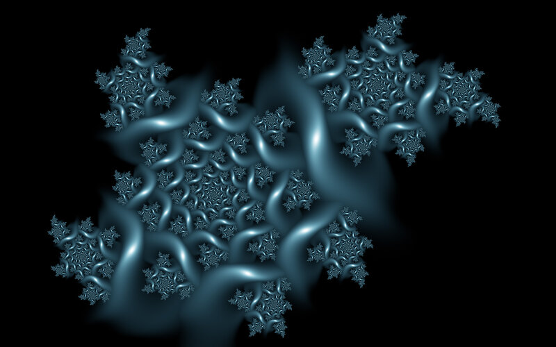 Fractal Snowflake Pattern — Blue