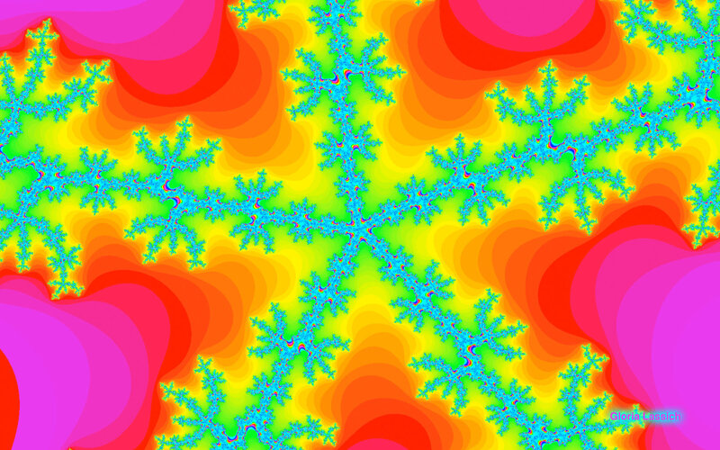 Fractal Snowflake Pattern — Blue, Vibrant