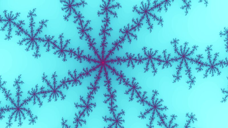 Fractal Snowflake Pattern — Cyan, Calm
