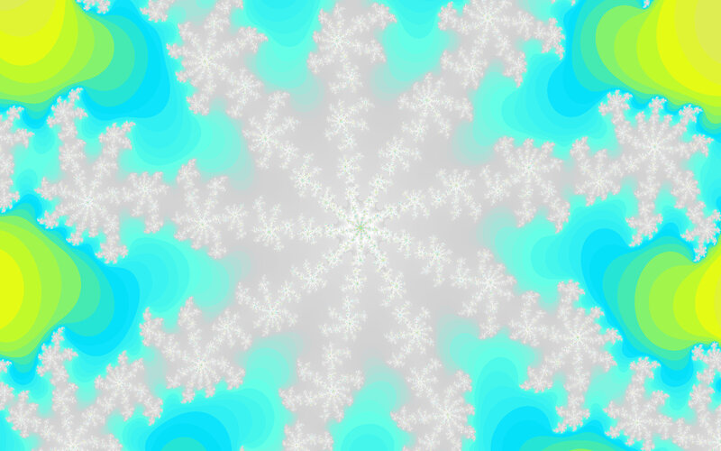Fractal Snowflake Pattern — Cyan
