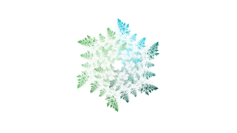 Fractal Snowflake Pattern — Green, Calm