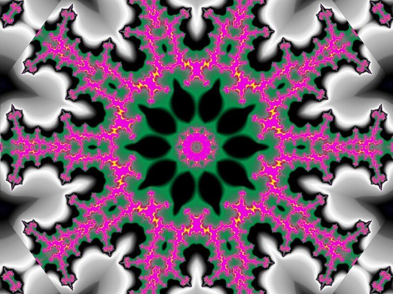 Fractal Snowflake Pattern — Green